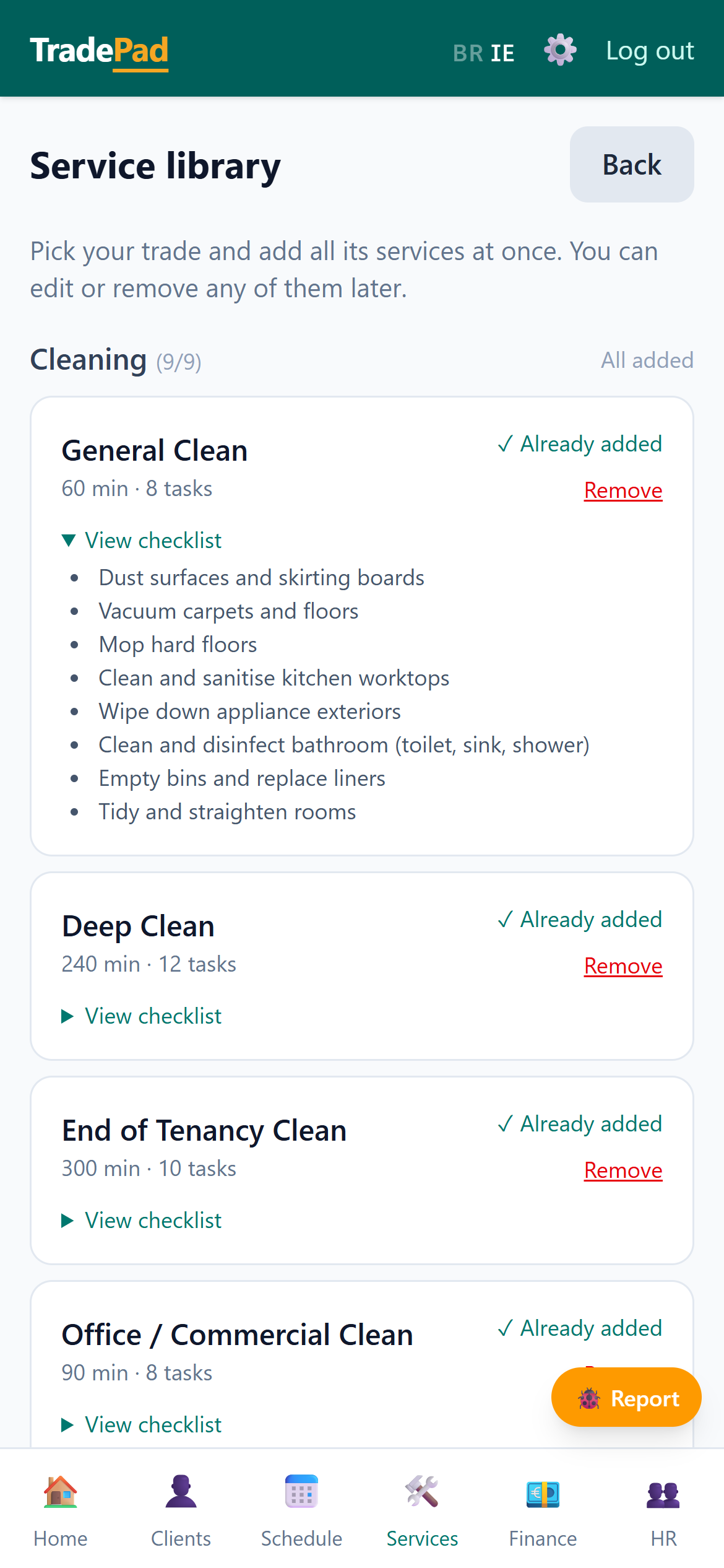 Service library